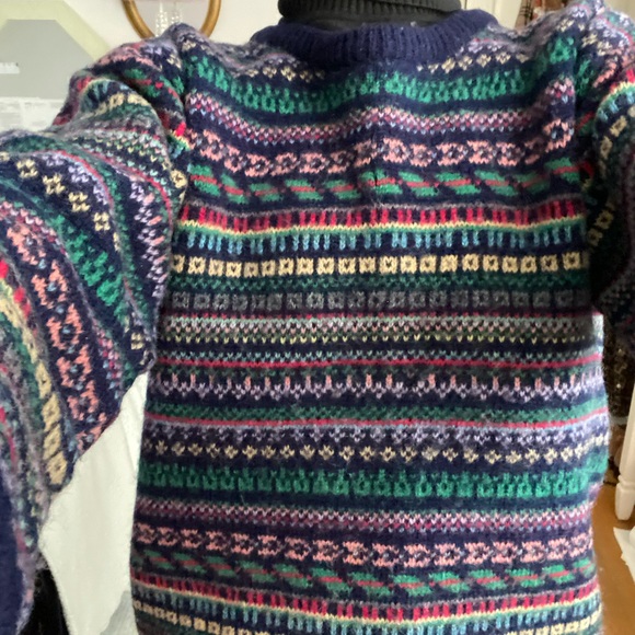 Vintage Laura Ashley Fair Isle Crew Neck Sweater S/M - Picture 8 of 8